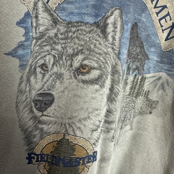 Vintage Fieldmaster sweatshirt Crewneck Nature Wolf Outdoorsmen Size XL - Picture 5 of 11
